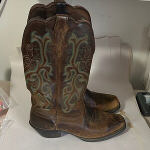 Justin Boots Two-Tone Leather Cowboy Boots